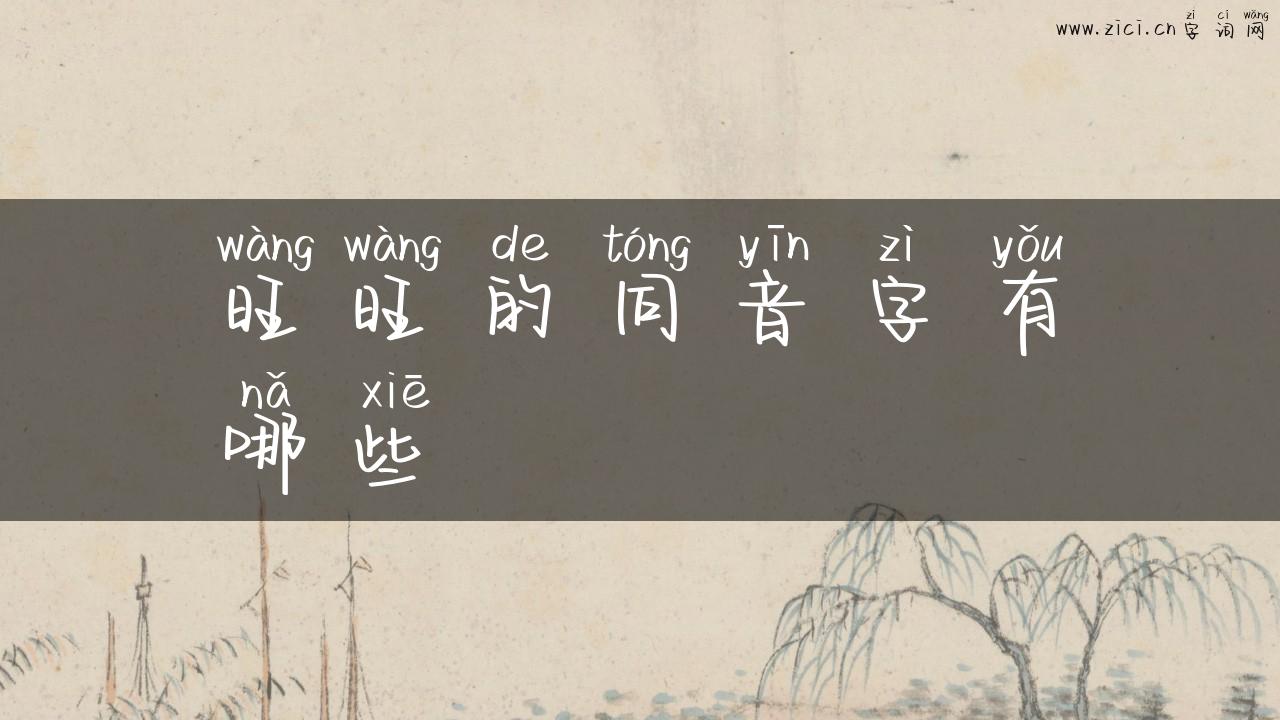 旺旺的同音字有哪些