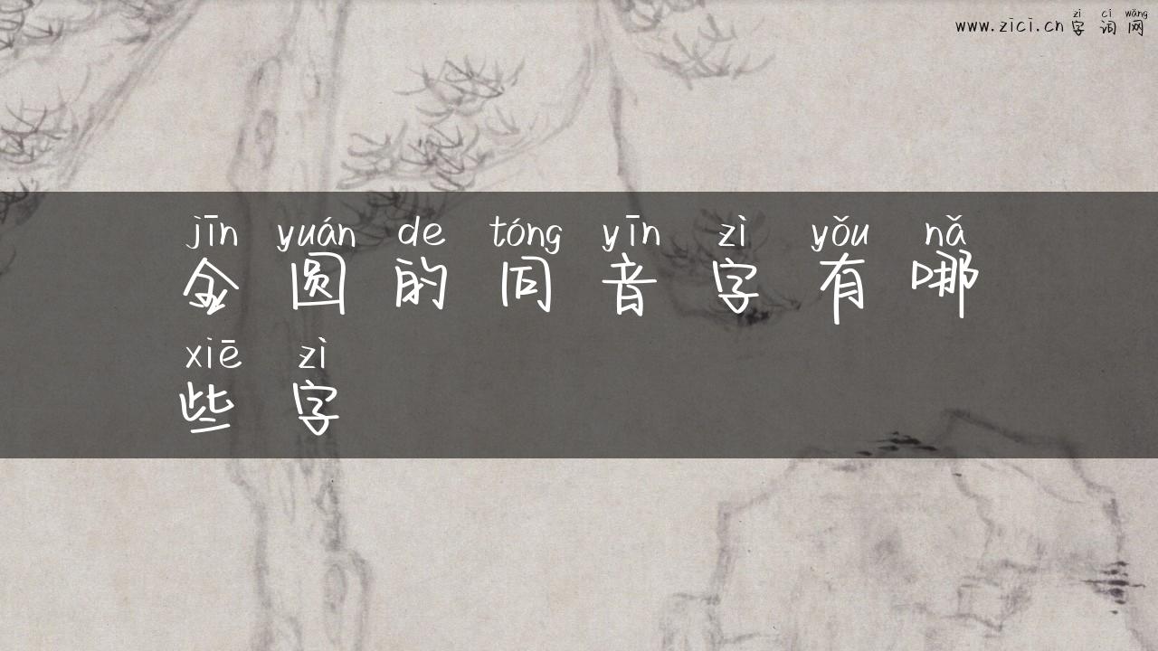 金圆的同音字有哪些字