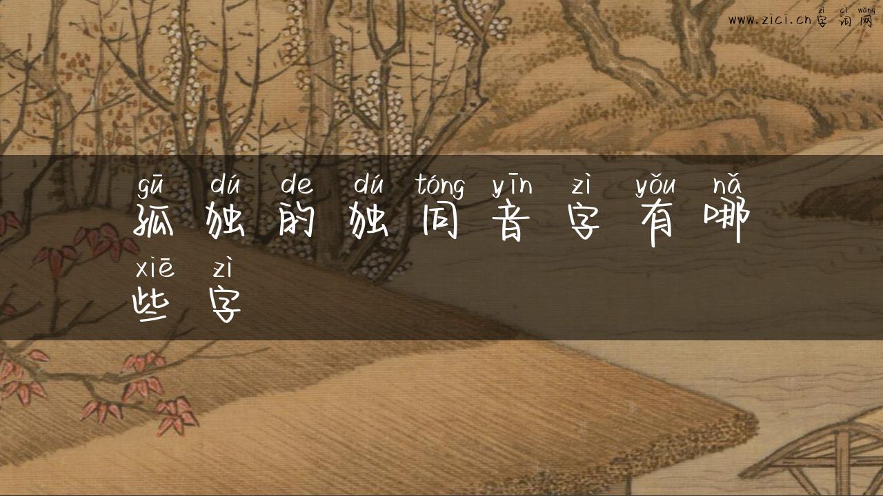 孤独的独同音字有哪些字