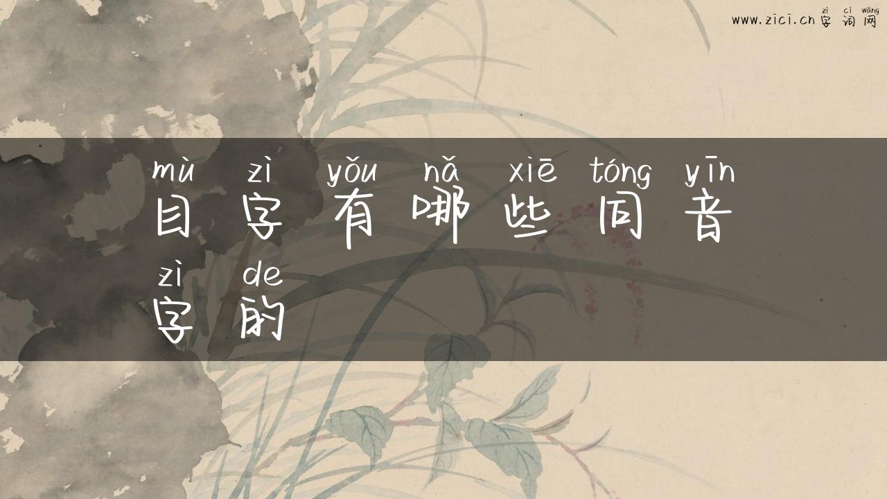 目字有哪些同音字的