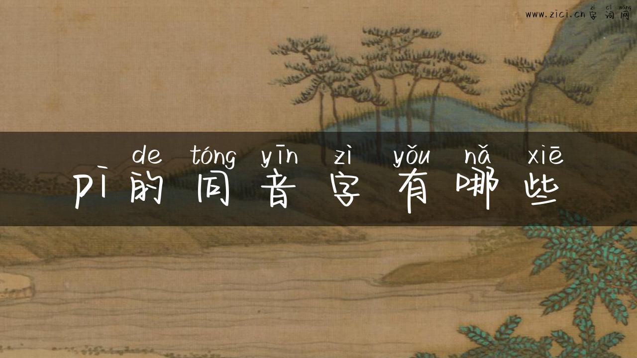 pi的同音字有哪些