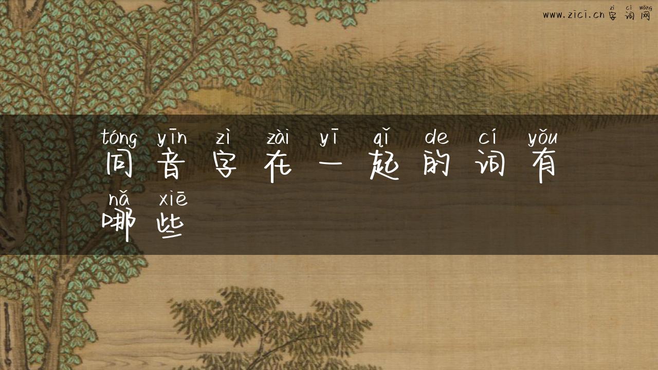 同音字在一起的词有哪些