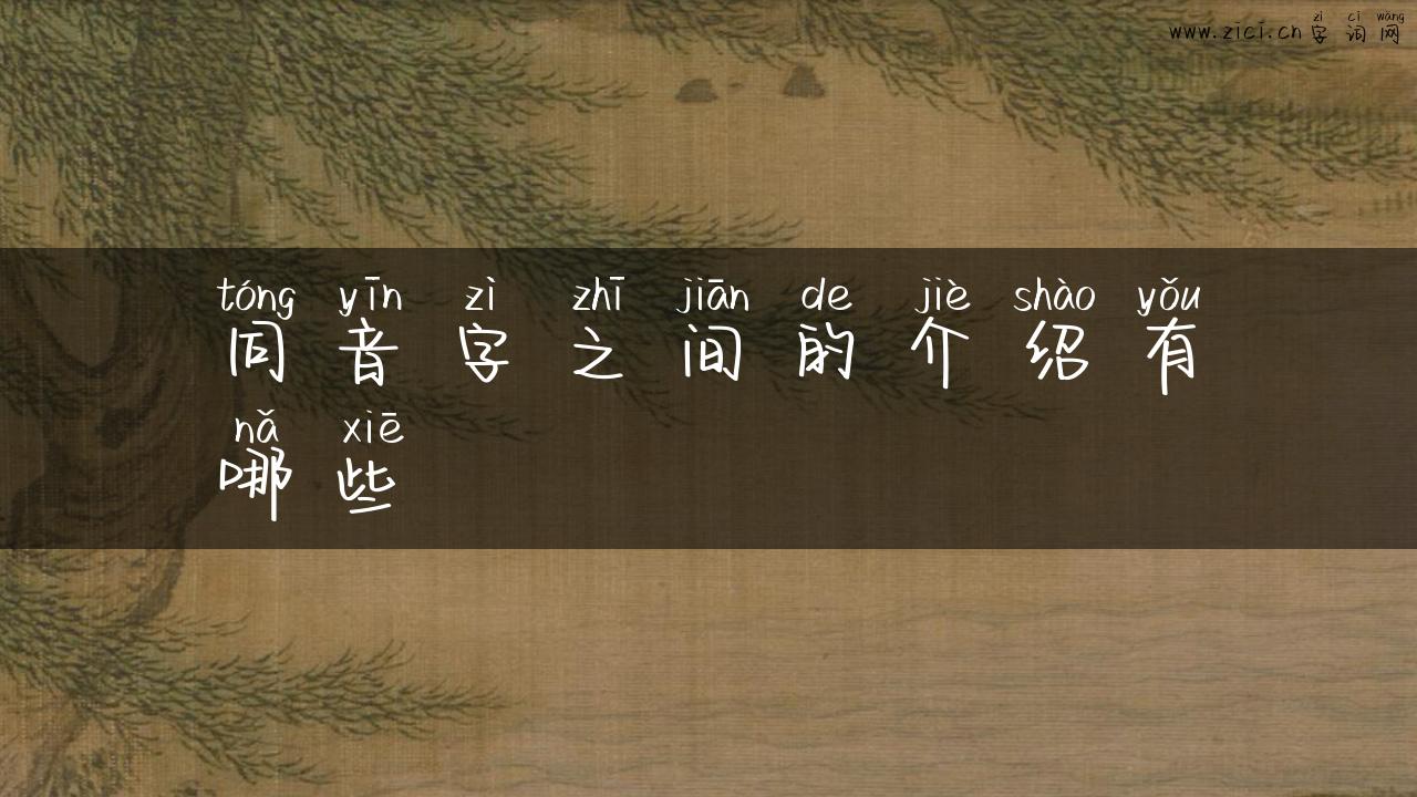 同音字之间的介绍有哪些