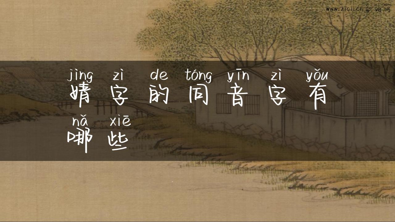 婧字的同音字有哪些