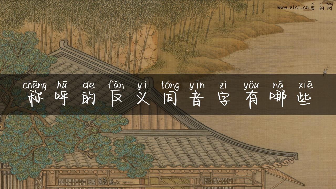 称呼的反义同音字有哪些