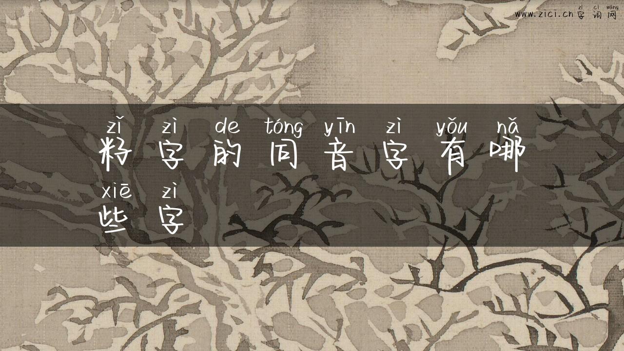 籽字的同音字有哪些字