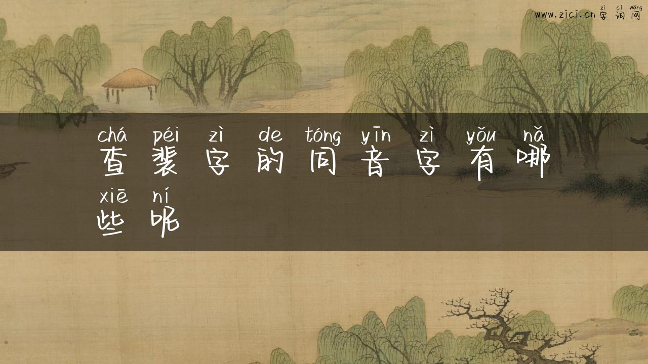 查裴字的同音字有哪些呢