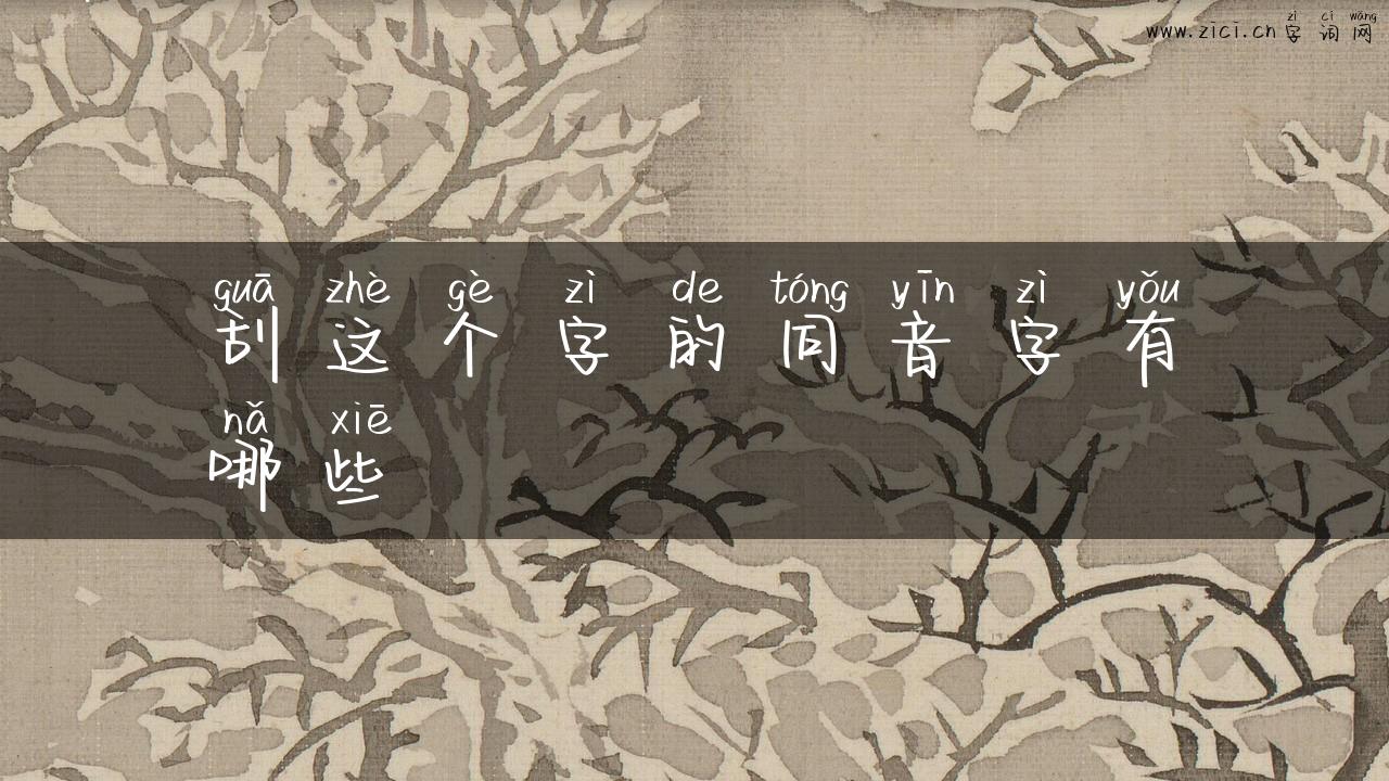 刮这个字的同音字有哪些