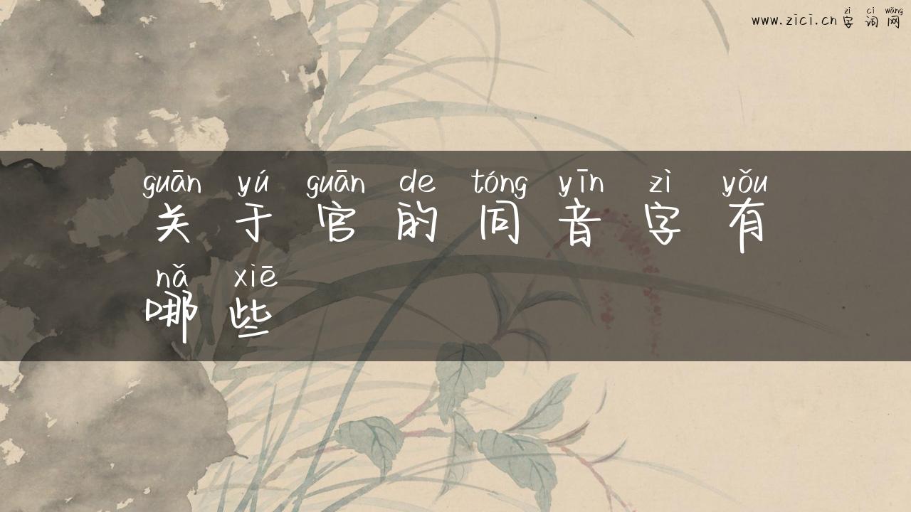 关于官的同音字有哪些