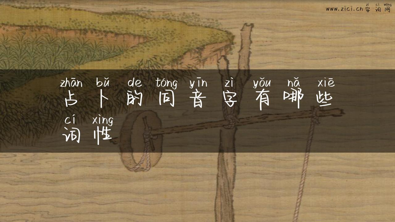 占卜的同音字有哪些词性