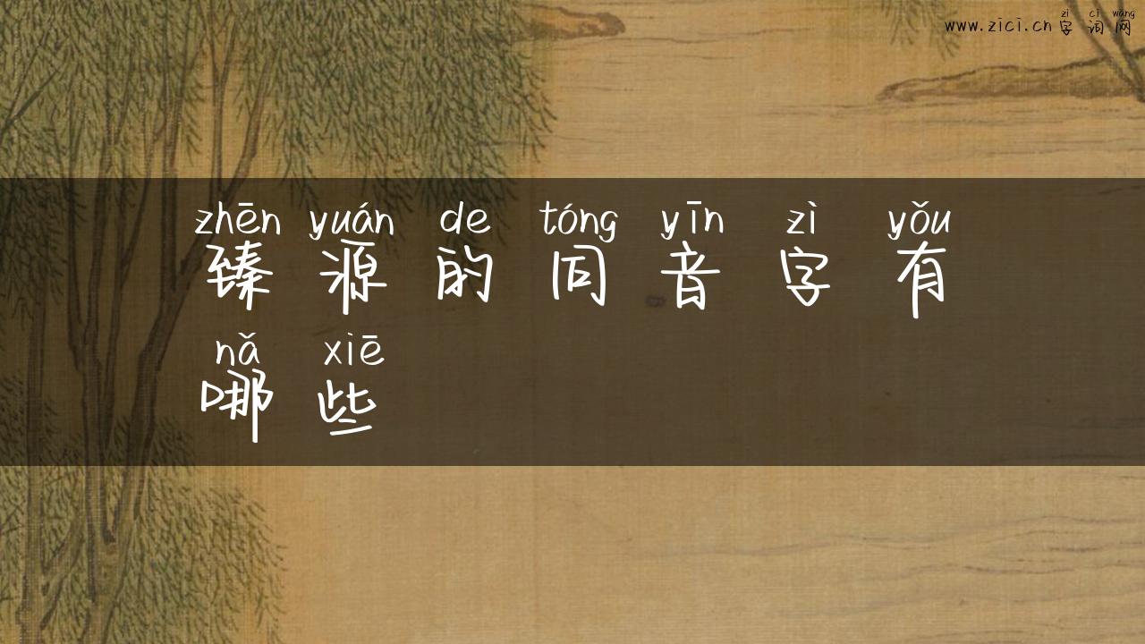 臻源的同音字有哪些