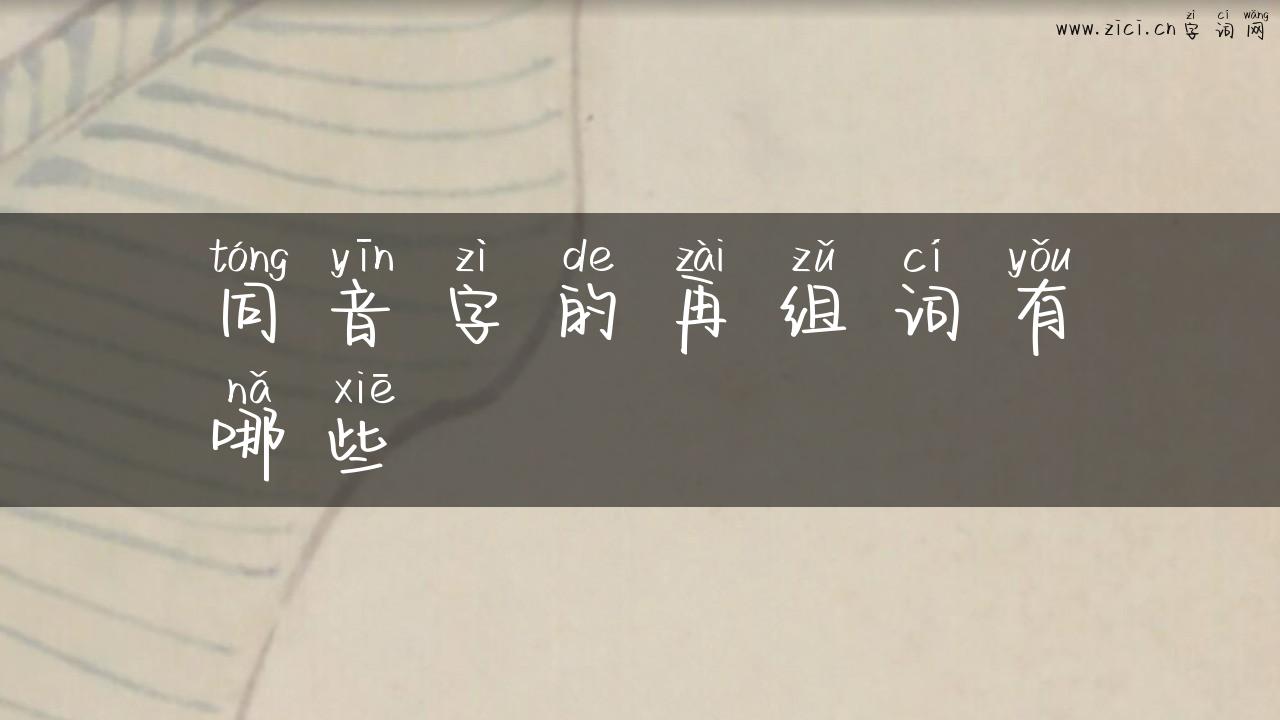同音字的再组词有哪些