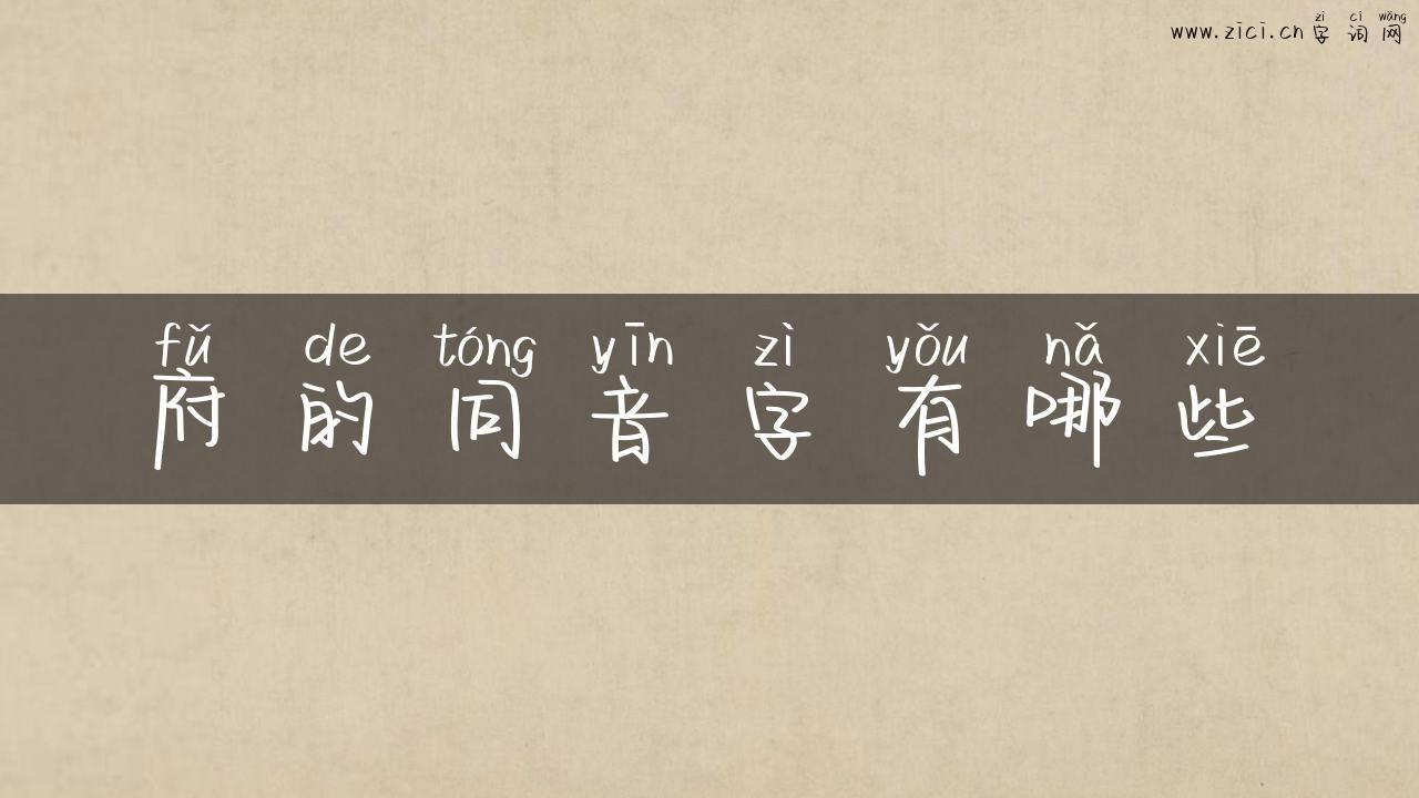 府的同音字有哪些