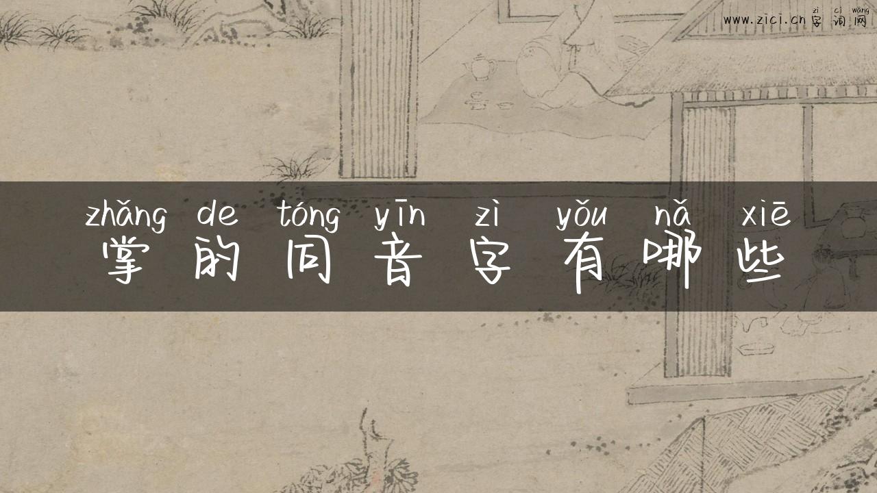掌的同音字有哪些