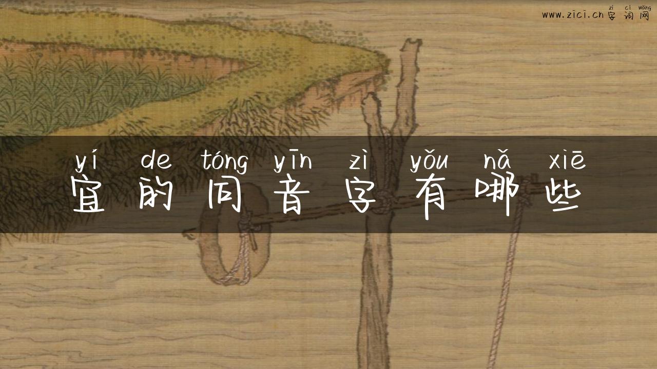 宜的同音字有哪些