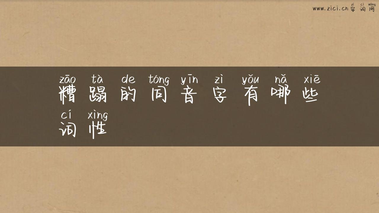 糟蹋的同音字有哪些词性