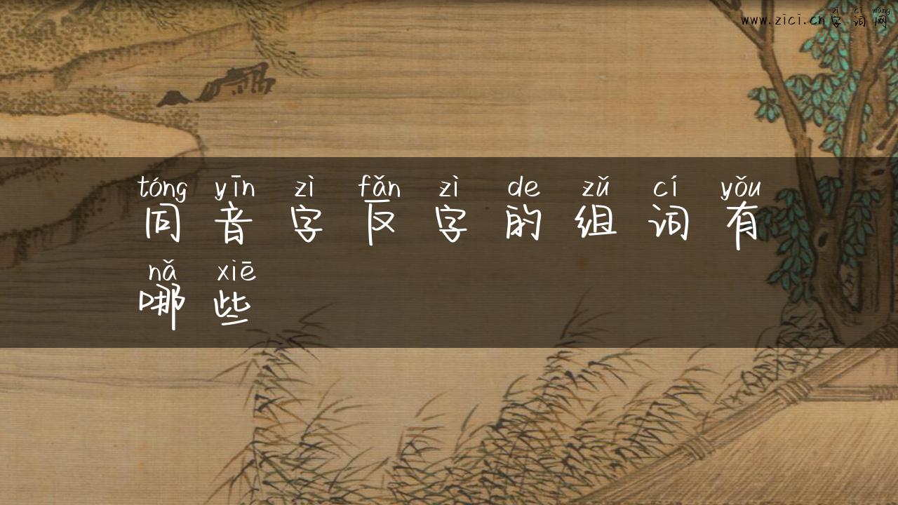 同音字反字的组词有哪些