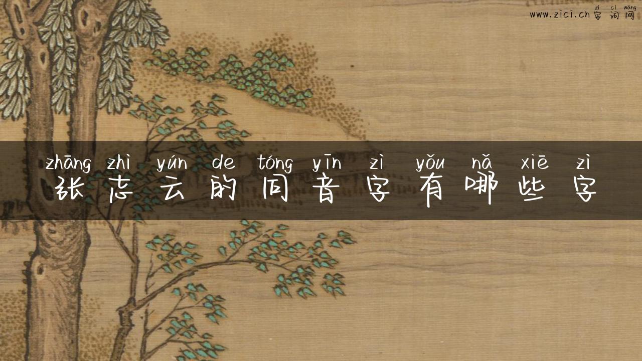 张志云的同音字有哪些字