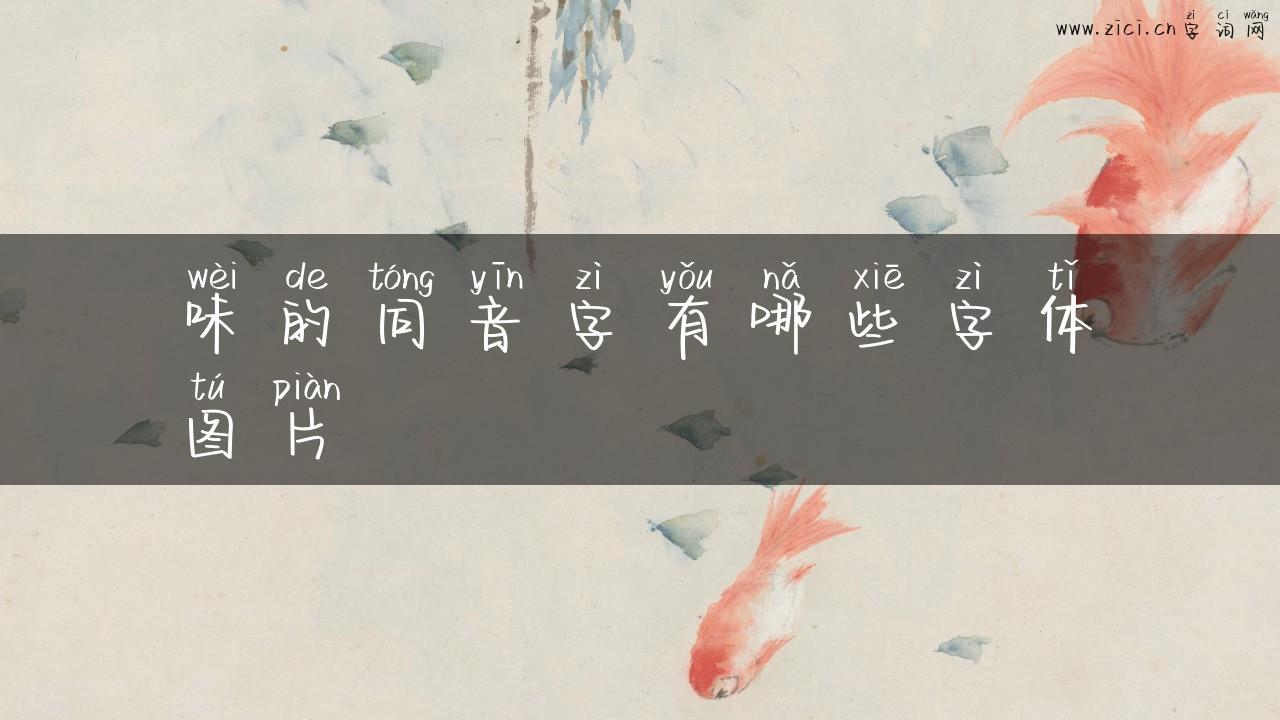 味的同音字有哪些字体图片