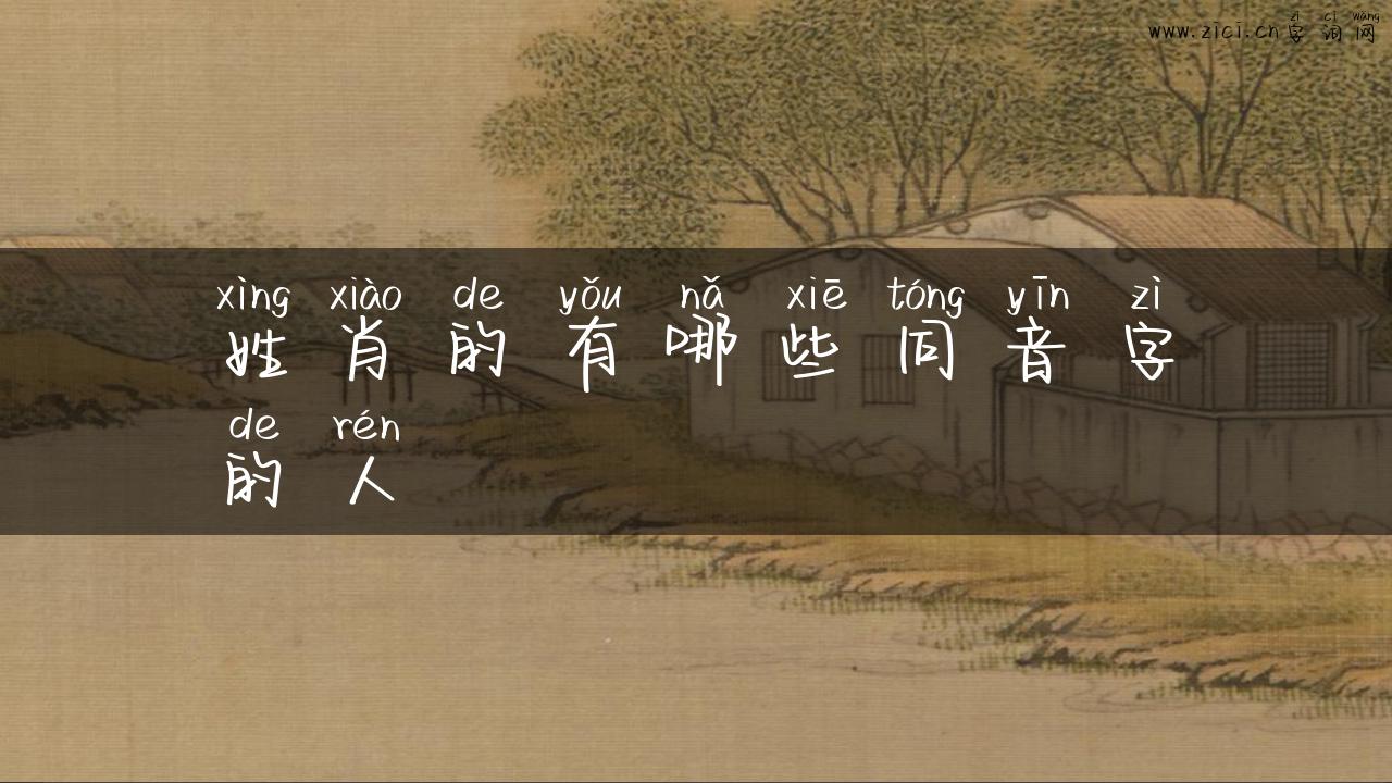 姓肖的有哪些同音字的人