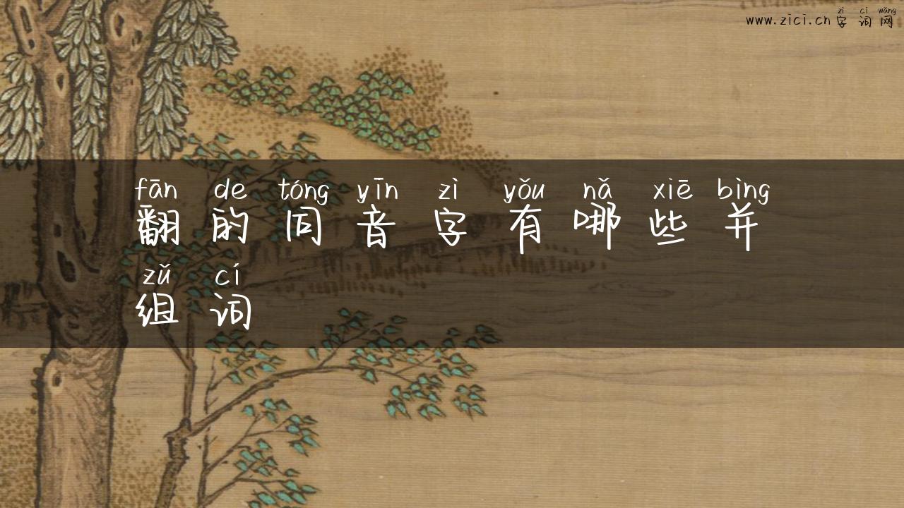 翻的同音字有哪些并组词
