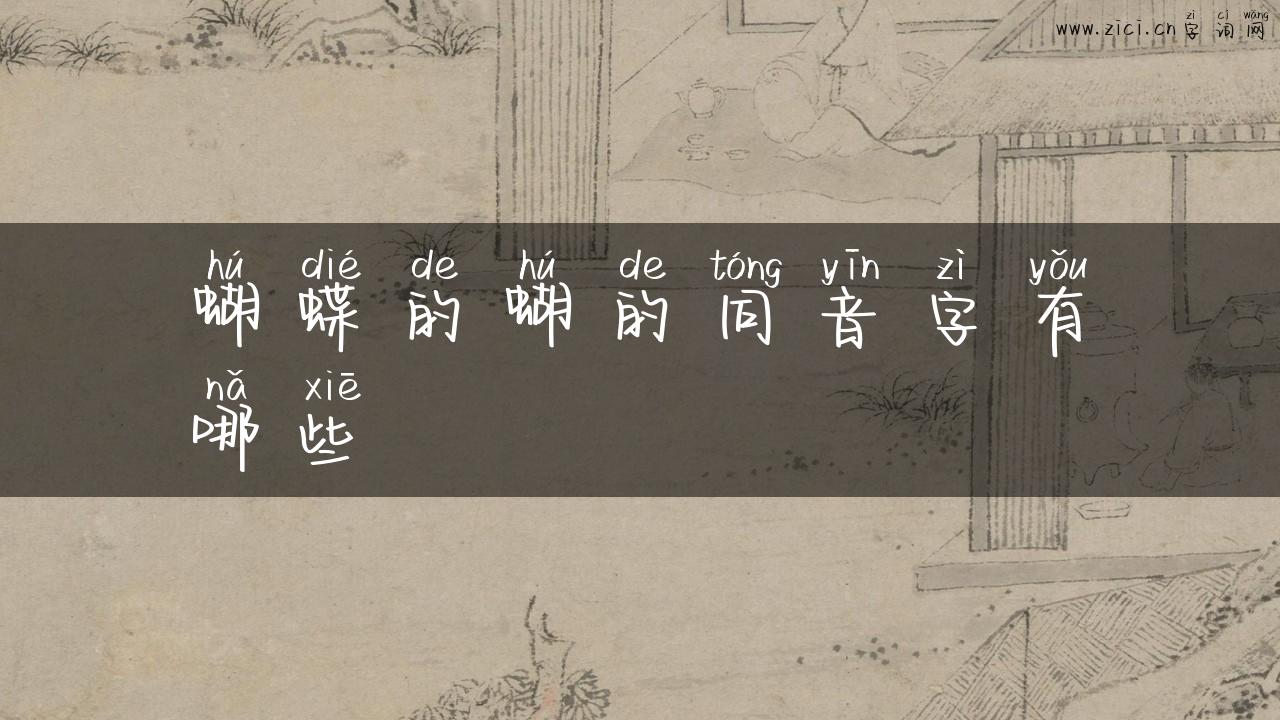 蝴蝶的蝴的同音字有哪些