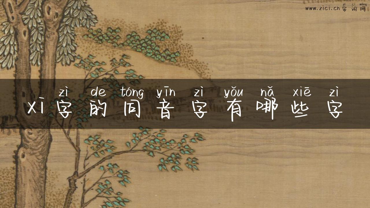 xi字的同音字有哪些字