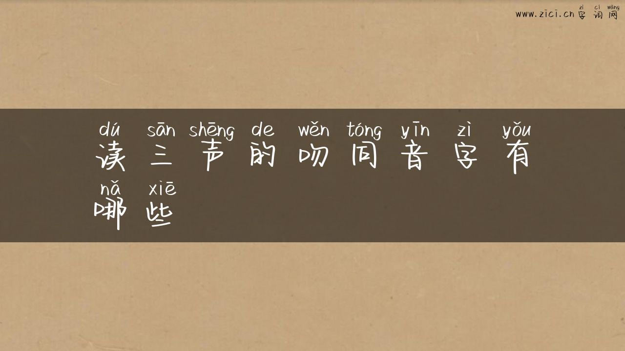 读三声的吻同音字有哪些