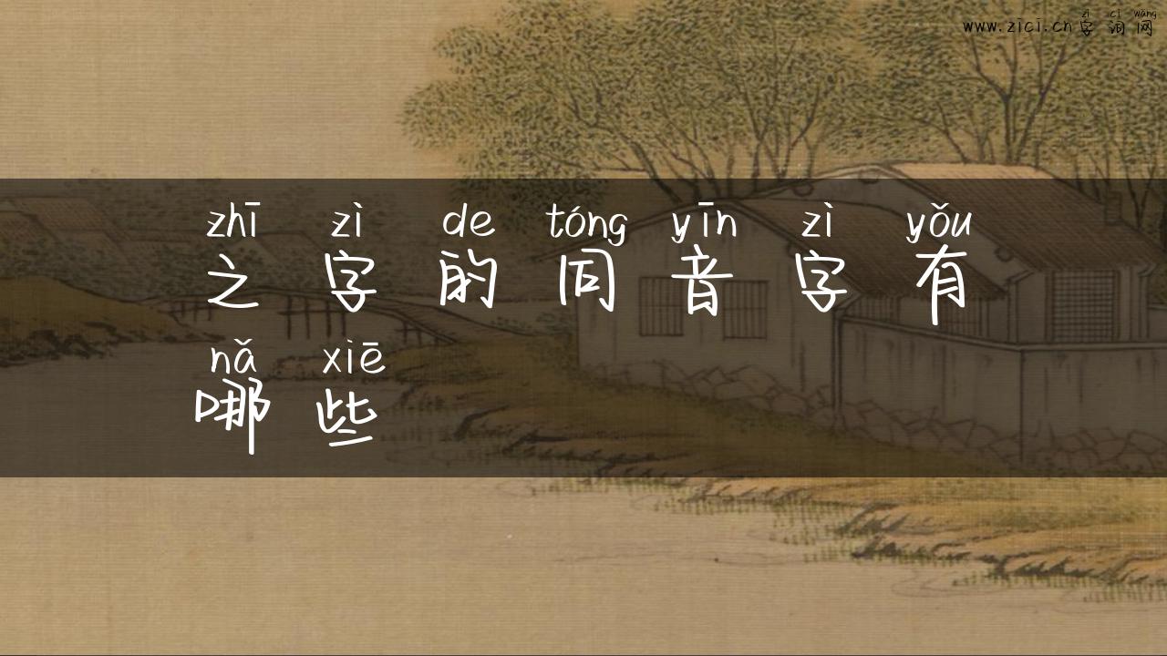 之字的同音字有哪些