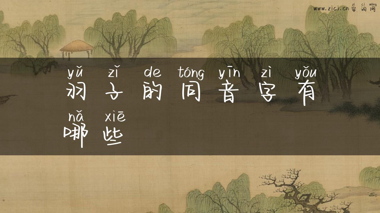 羽子的同音字有哪些