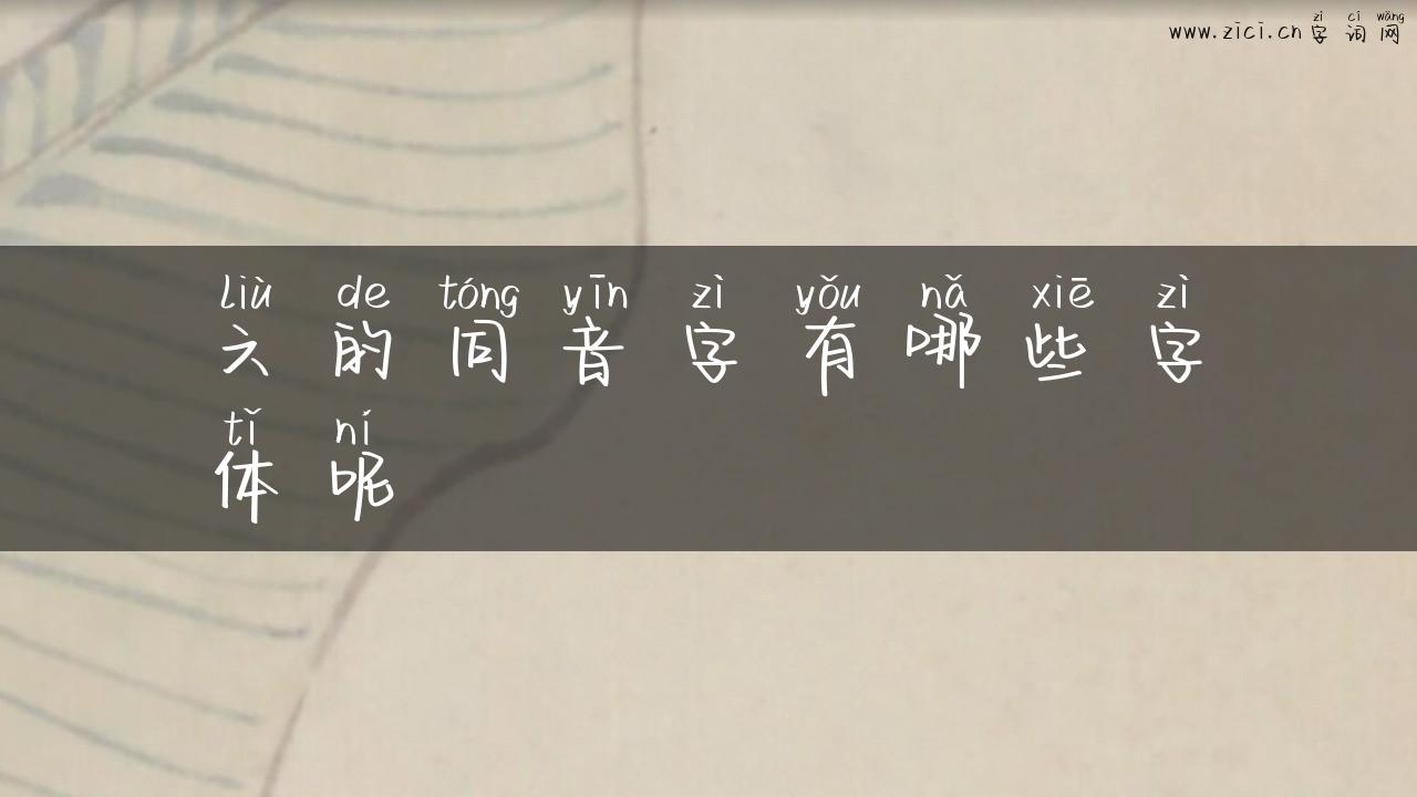 六的同音字有哪些字体呢
