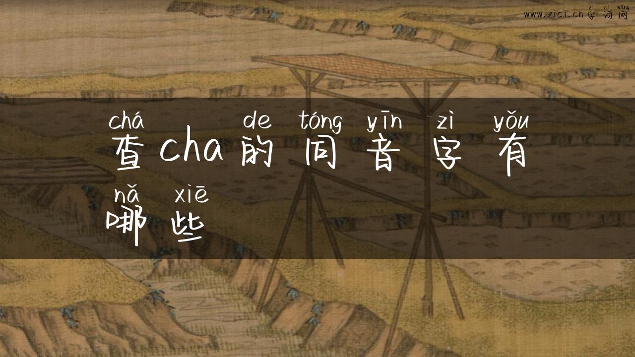 查cha的同音字有哪些