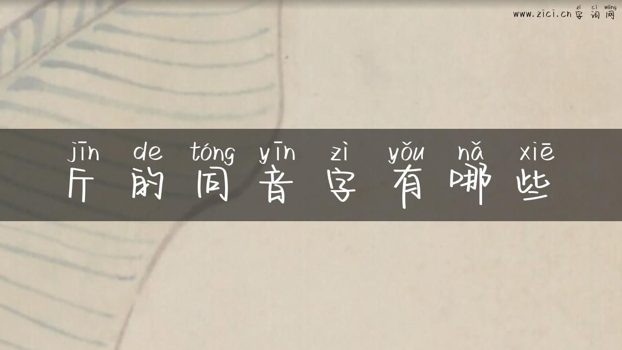 斤的同音字有哪些