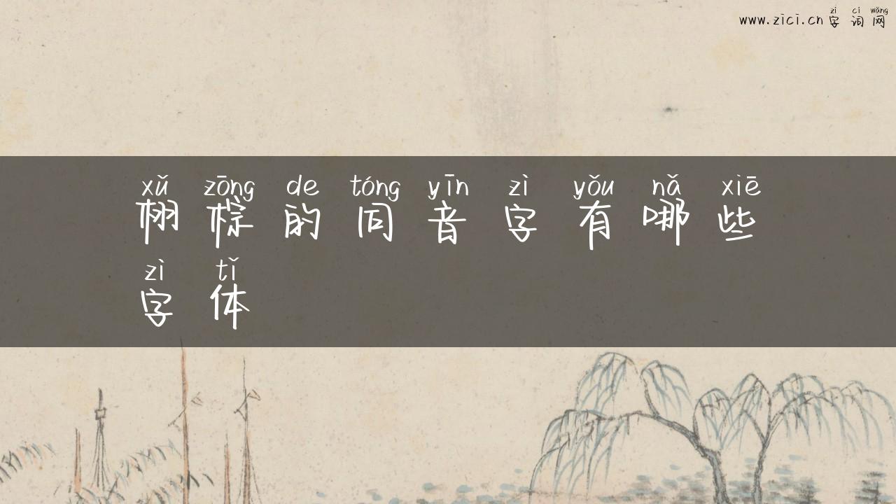 栩棕的同音字有哪些字体