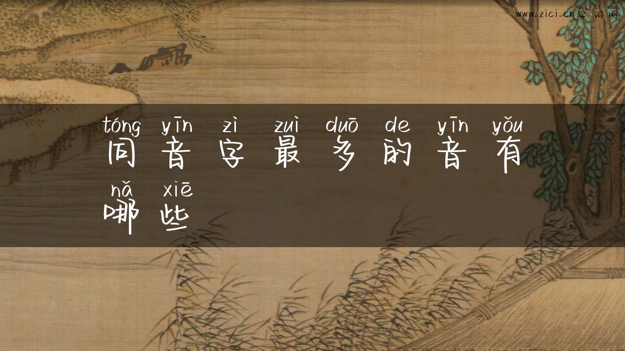 同音字最多的音有哪些