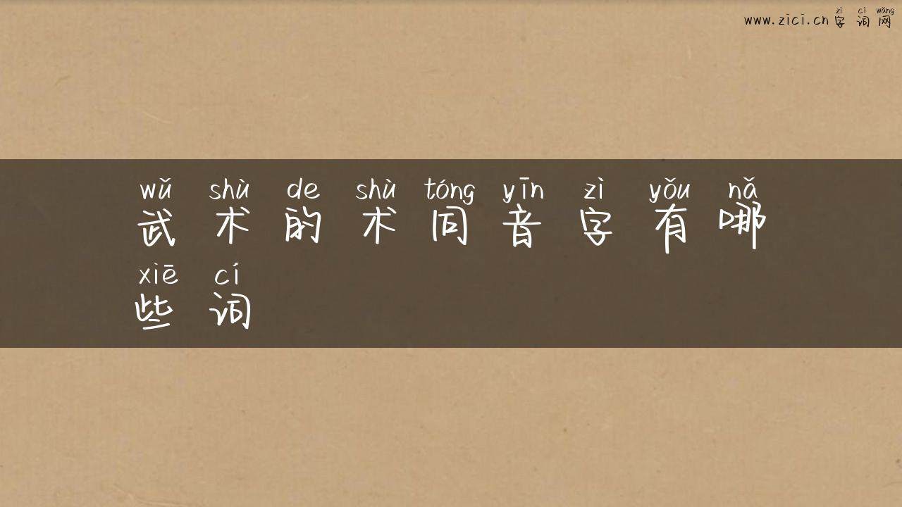 武术的术同音字有哪些词