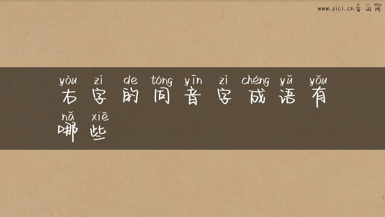 右字的同音字成语有哪些