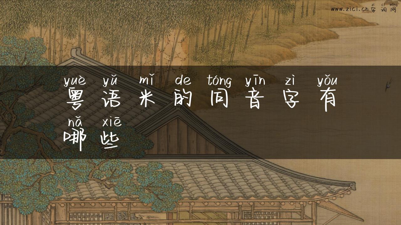 粤语米的同音字有哪些