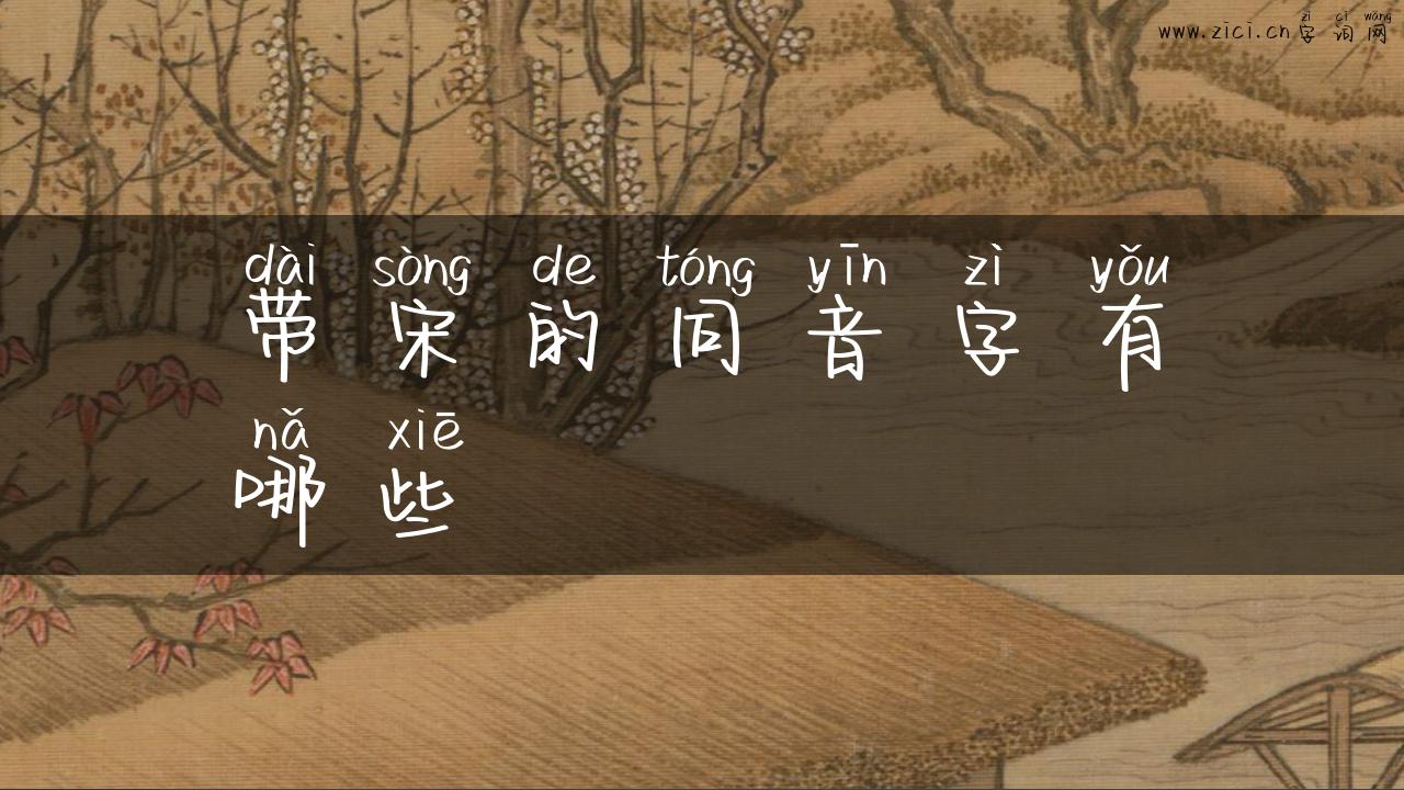 带宋的同音字有哪些