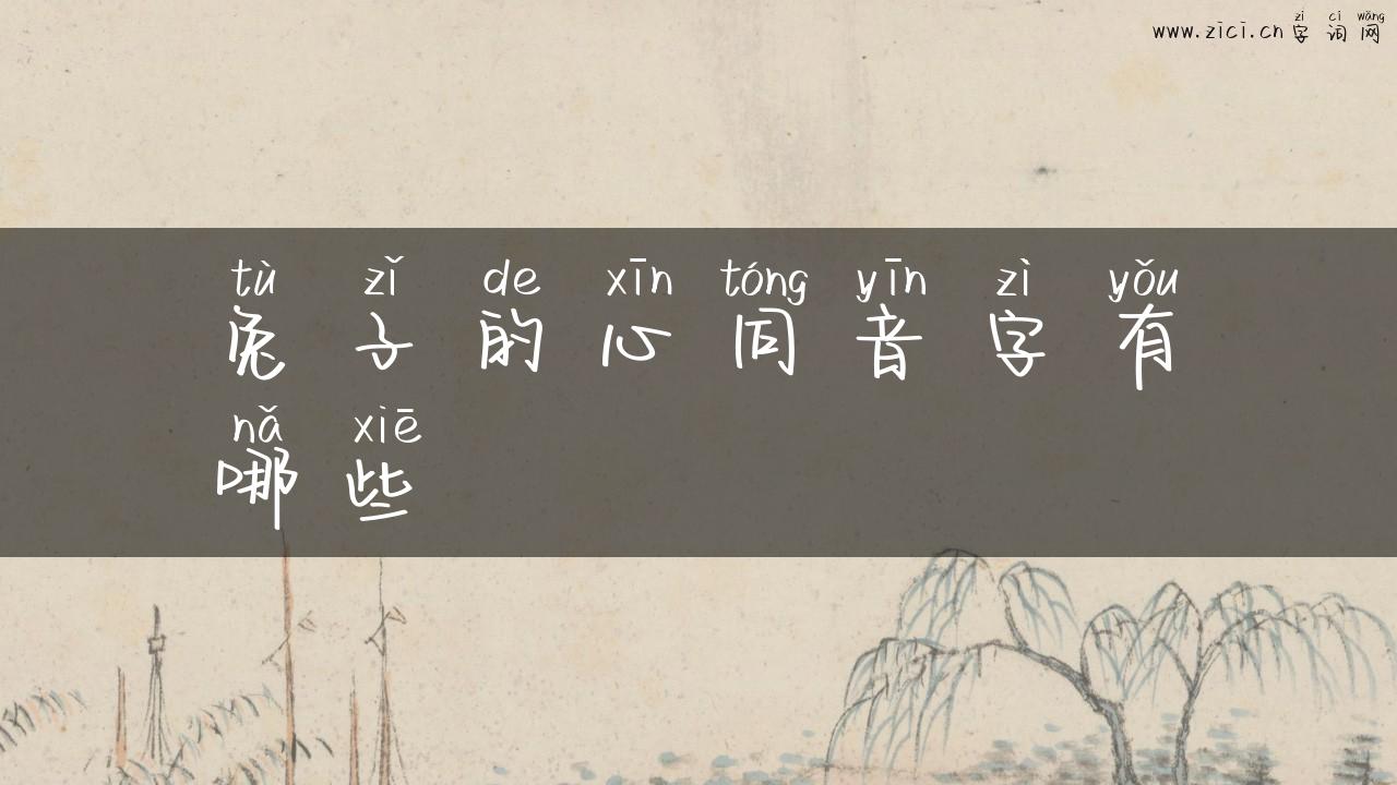 兔子的心同音字有哪些