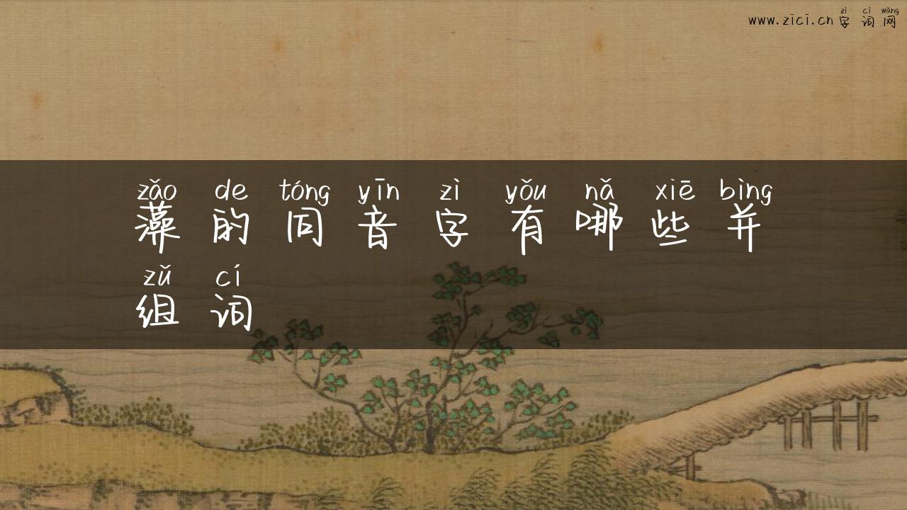 藻的同音字有哪些并组词