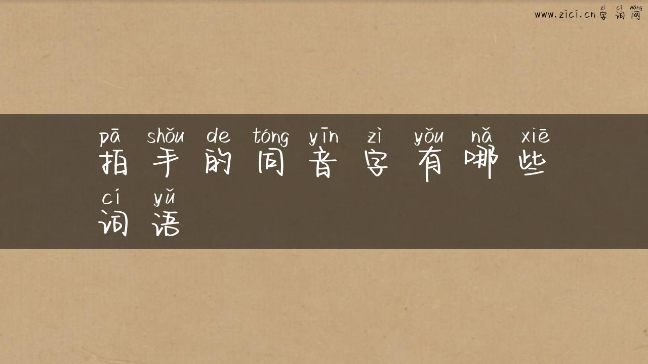 拍手的同音字有哪些词语