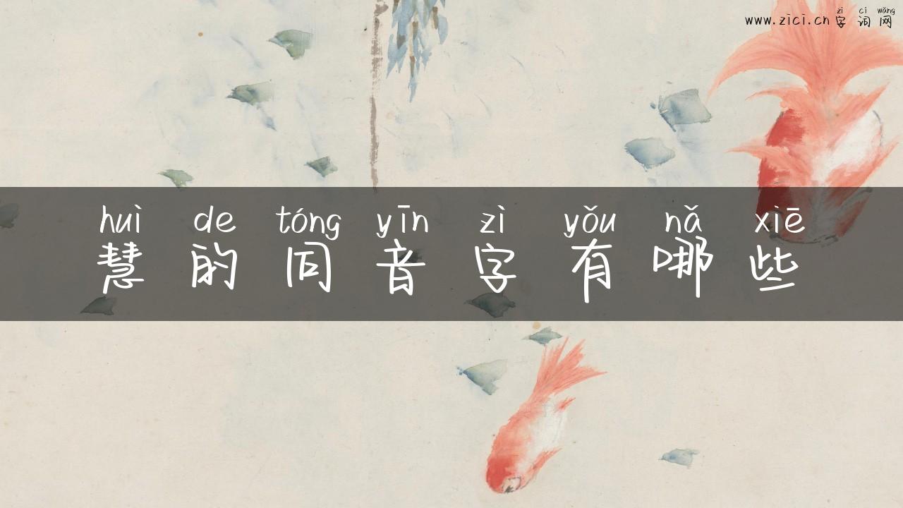 慧的同音字有哪些
