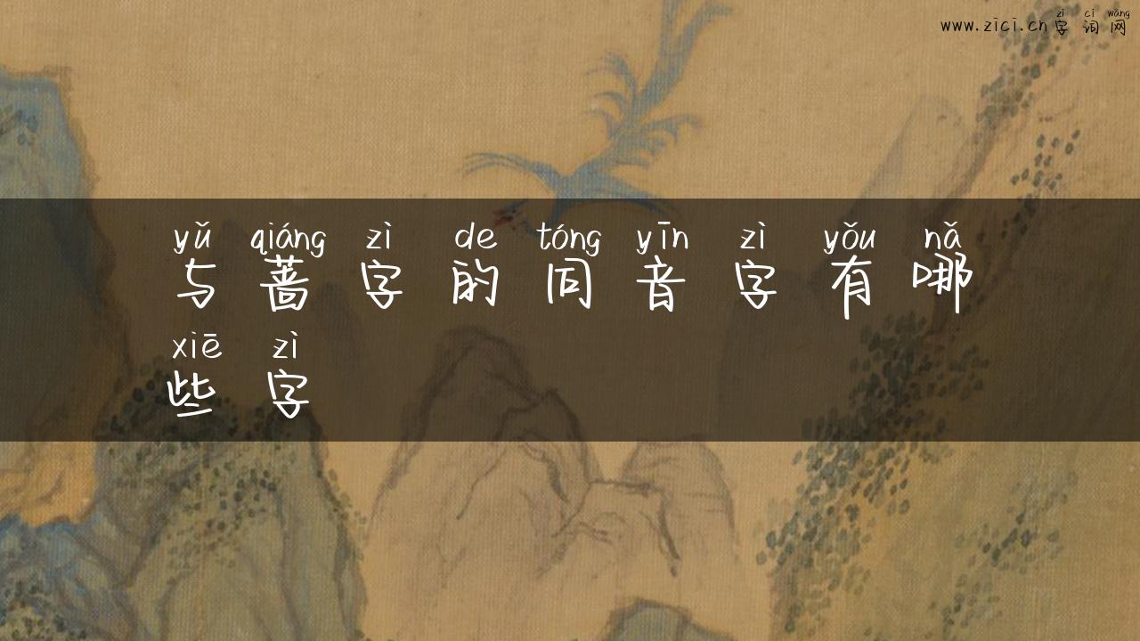 与蔷字的同音字有哪些字