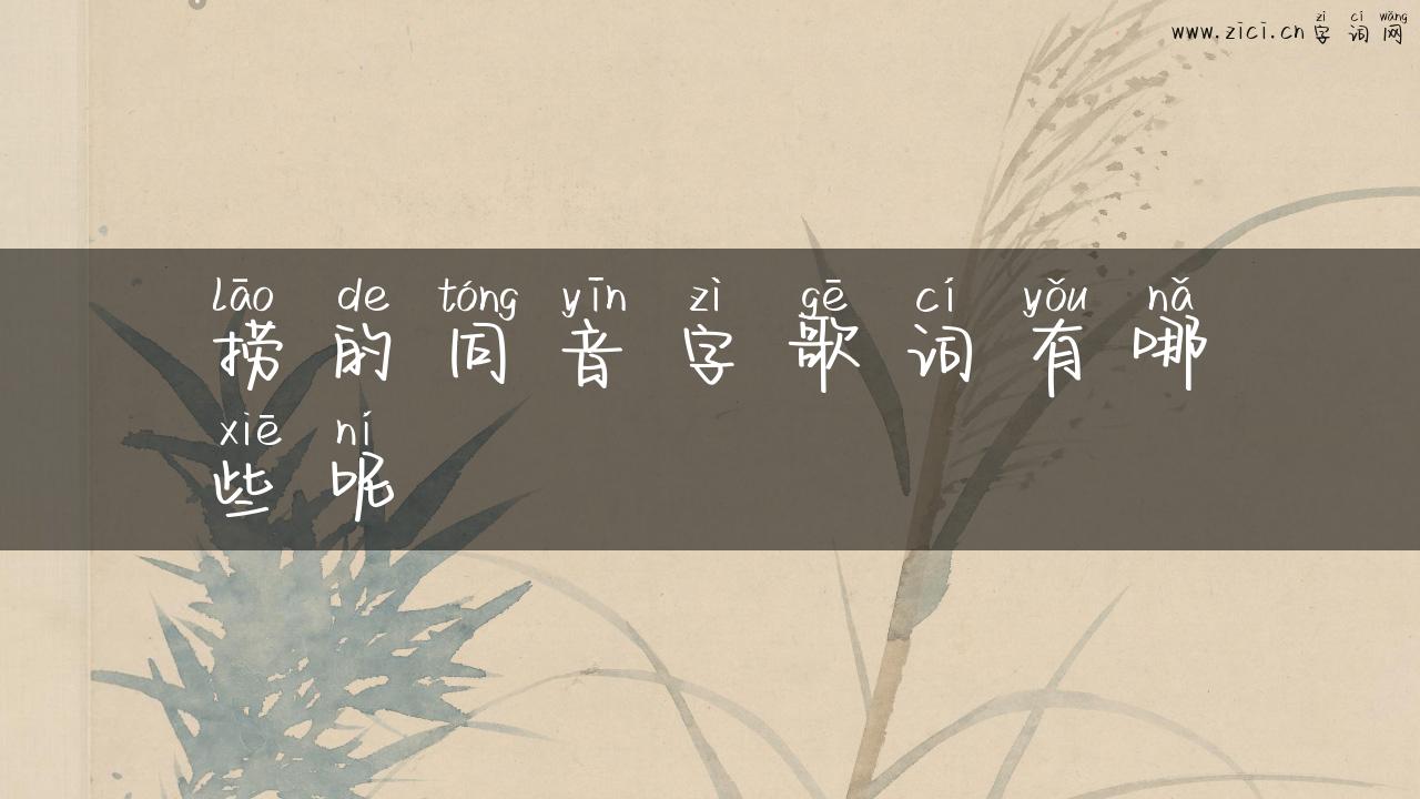 捞的同音字歌词有哪些呢
