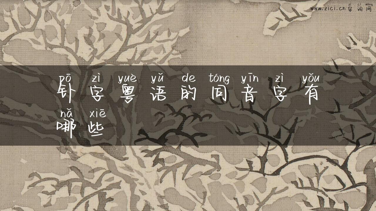 钋字粤语的同音字有哪些