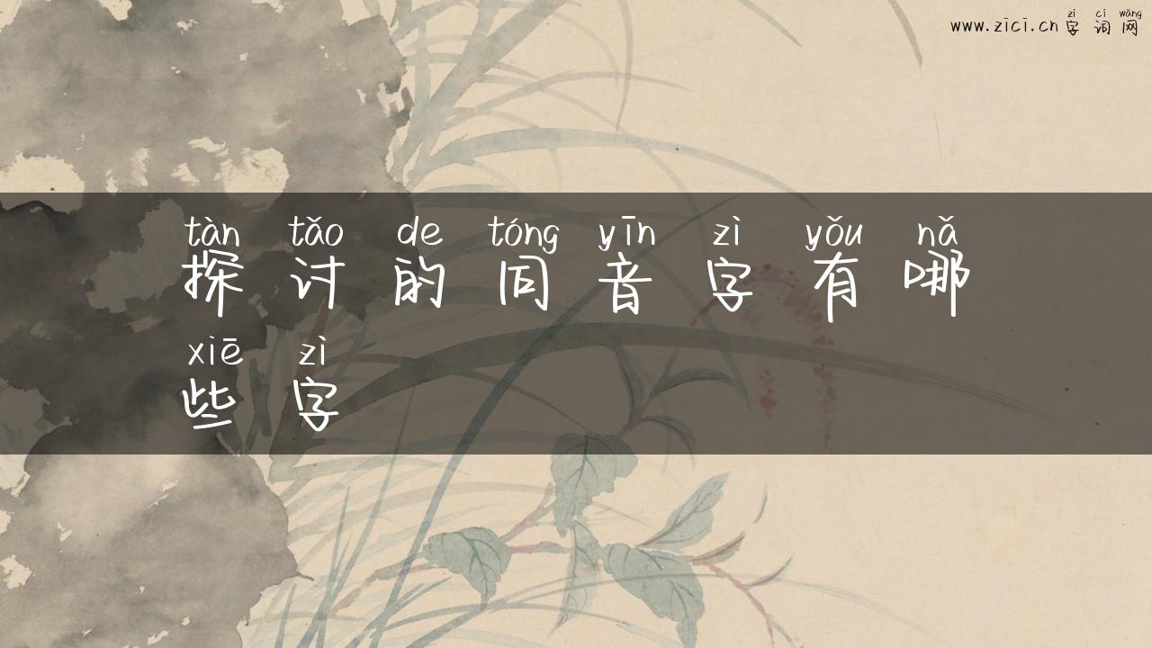 探讨的同音字有哪些字