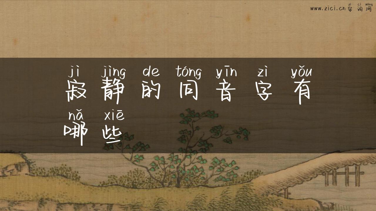 寂静的同音字有哪些
