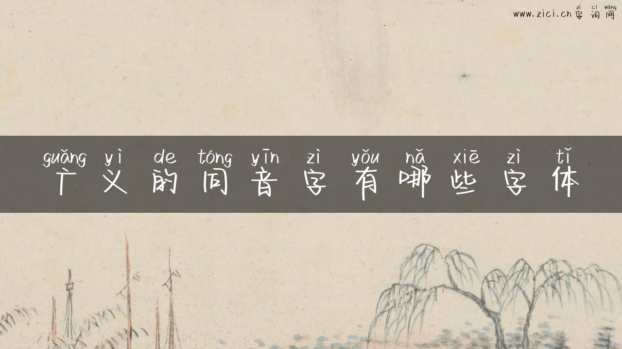 广义的同音字有哪些字体