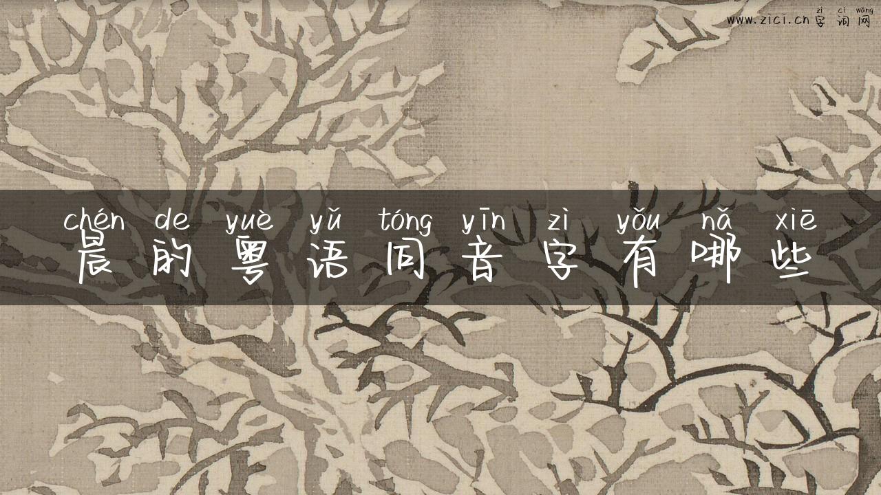 晨的粤语同音字有哪些